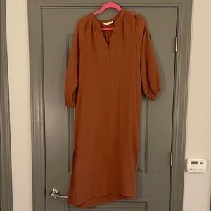 Rust Orange Midi Dress